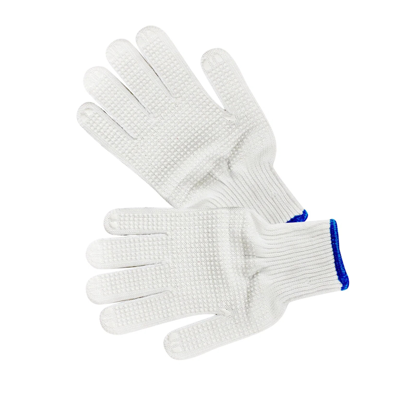 Commerce de gros Blanc 7 Point d'aiguille de la colle plastique Gants PVC antiglisse Wear-Resistant parsemé de fils de coton les gants de travail de protection du travail