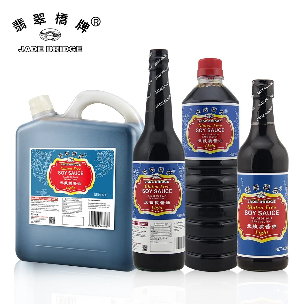 Chinese Food Manufacturer 1.86 L No Msg Jade Bridge Mushrom Soy Sauce for Restaurant