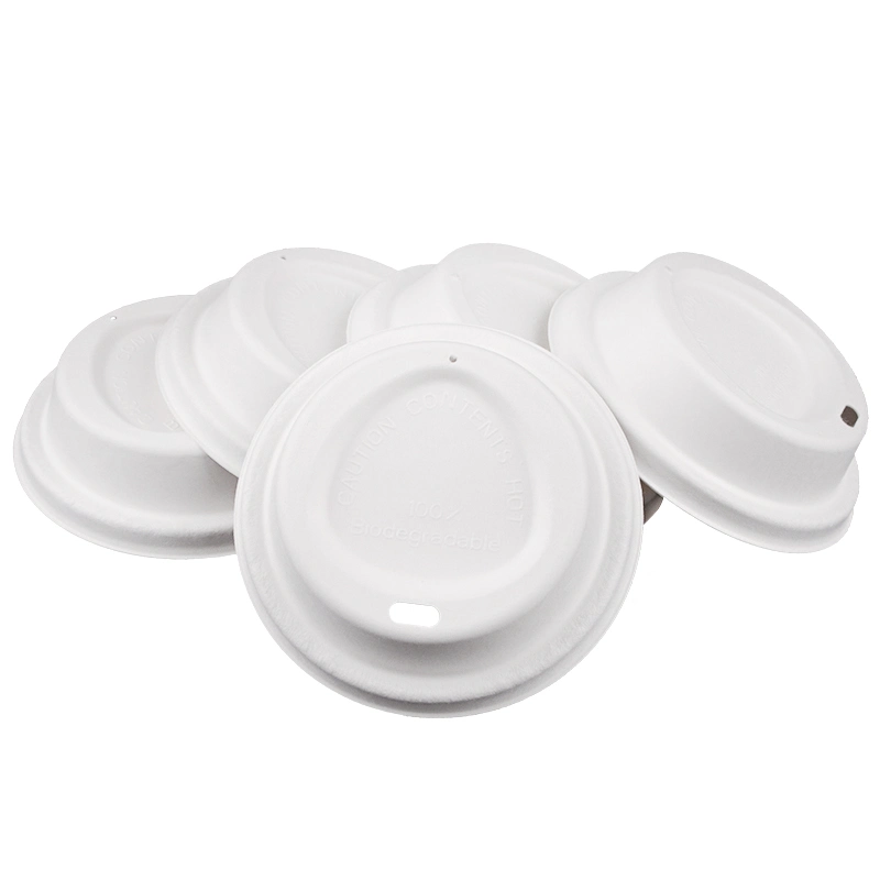 Beverage Cup Paper Lid Eco-Friendly Food Grade 80mm 90mm Bagasse Coffee Cup Lid