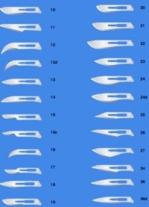 Lâmina cirúrgica descartável descartável Aço inoxidável estéril descartável