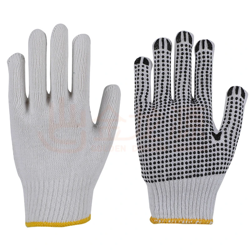 2023 New Single-Side PVC Dots Cotton Yarn Gloves Safety Work Gloves