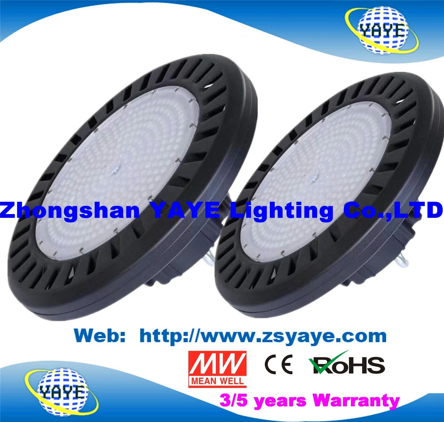 Yaye CE/RoHS 50/80/100W/120/150/200/300W/400/500/600W/1000/1500W UFO LED High Bay Industrial Factory Supplier Manufacturer Flood Light with 2/3/5 Years Warranty