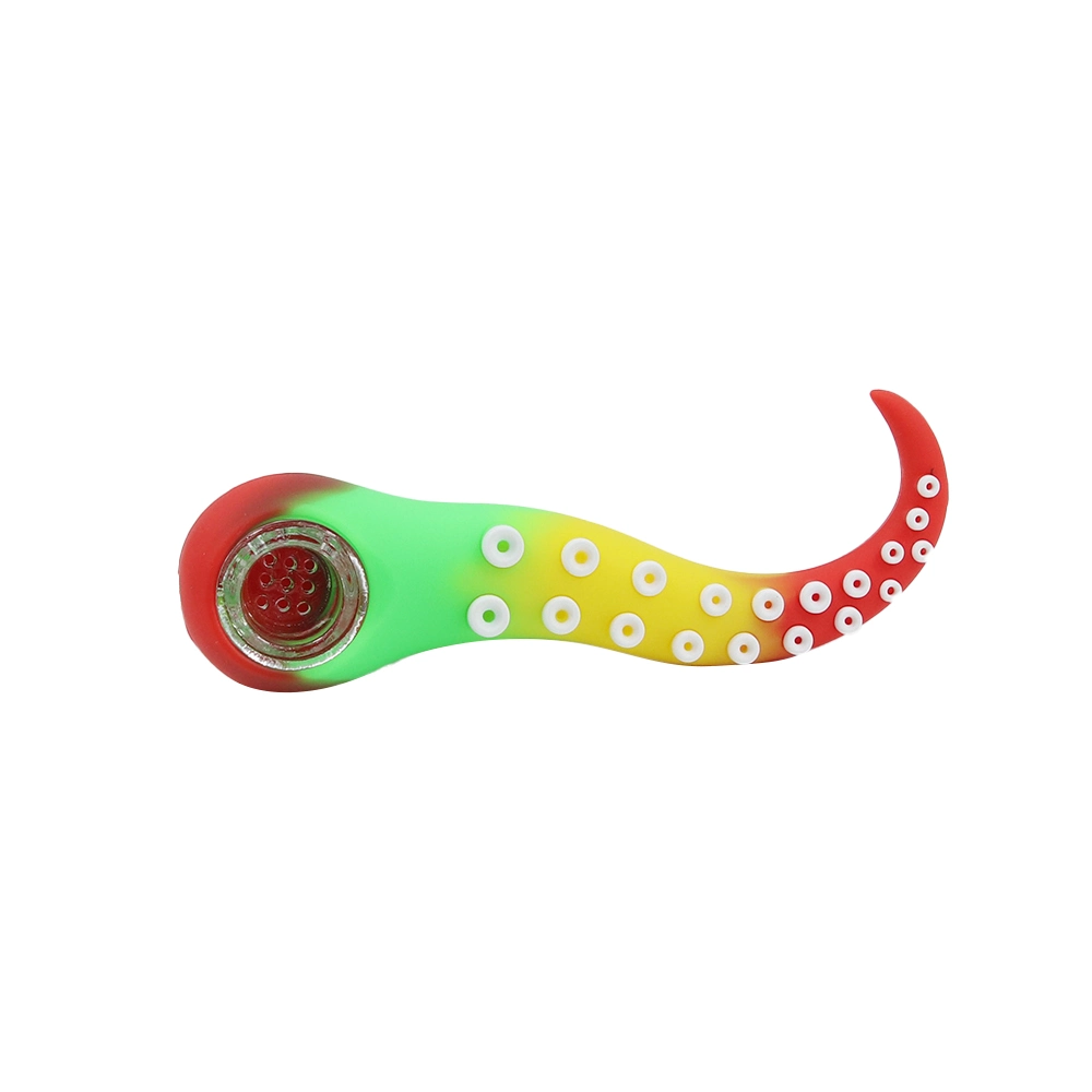 Silicone Otopus Smoking Hand Pipe with Glass Bowl