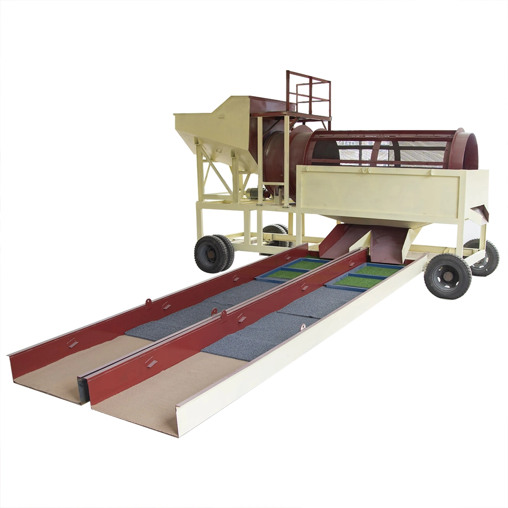 Alluvial River Sand Hard Rock Gold Ore Diamond Tantalite Sorting Mobile Washing Plant Small Scale Mini Portable Mining Gold Trommel Separator Machine