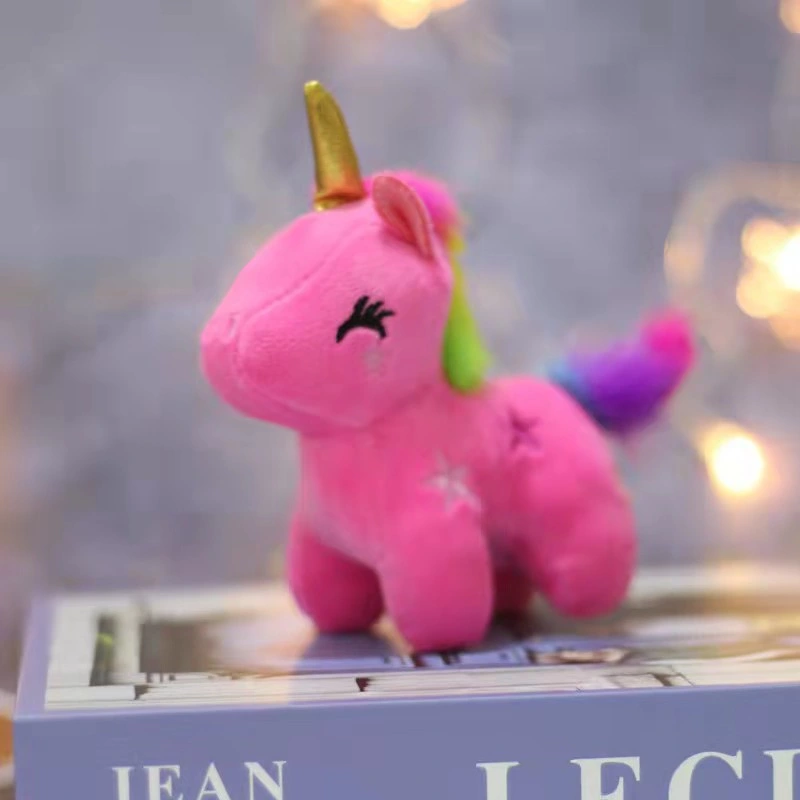 Jouets en gros en peluche à motif licorne d'animaux avec porte-clés