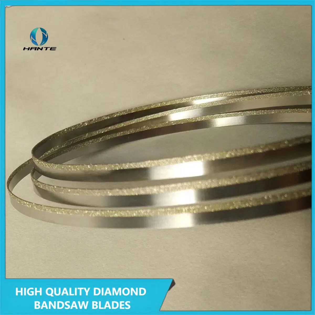 Scie à ruban diamantée avec lame en acier inoxydable pour la découpe du verre, fabriquée en Chine.