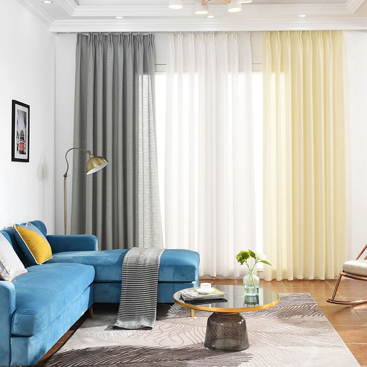 2023good Quality Thickened Matted Solid Color Simple and Modern Sheer Curtain