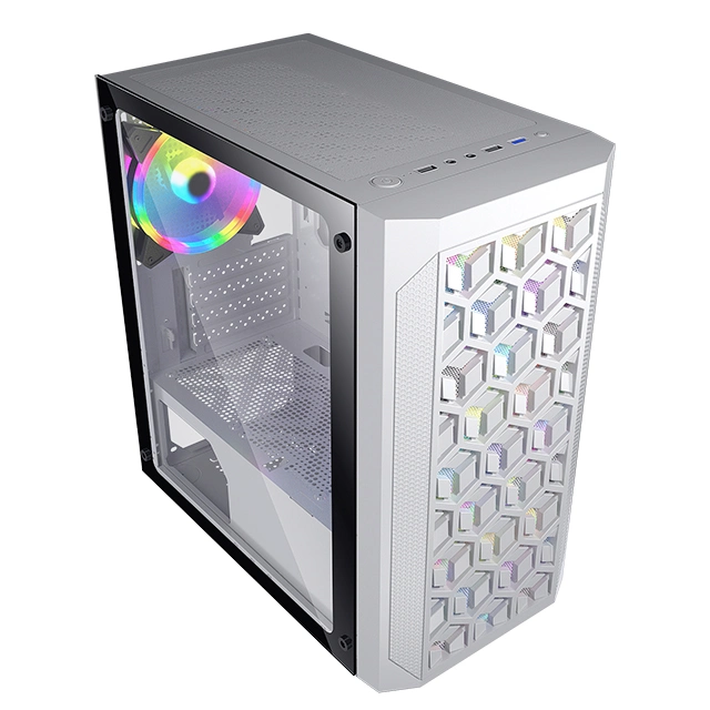 Illuminated Computer Case Casing RGB Light Gaming Case ATX Transparent Large Board Side Game Case Computer Hardware Accessories