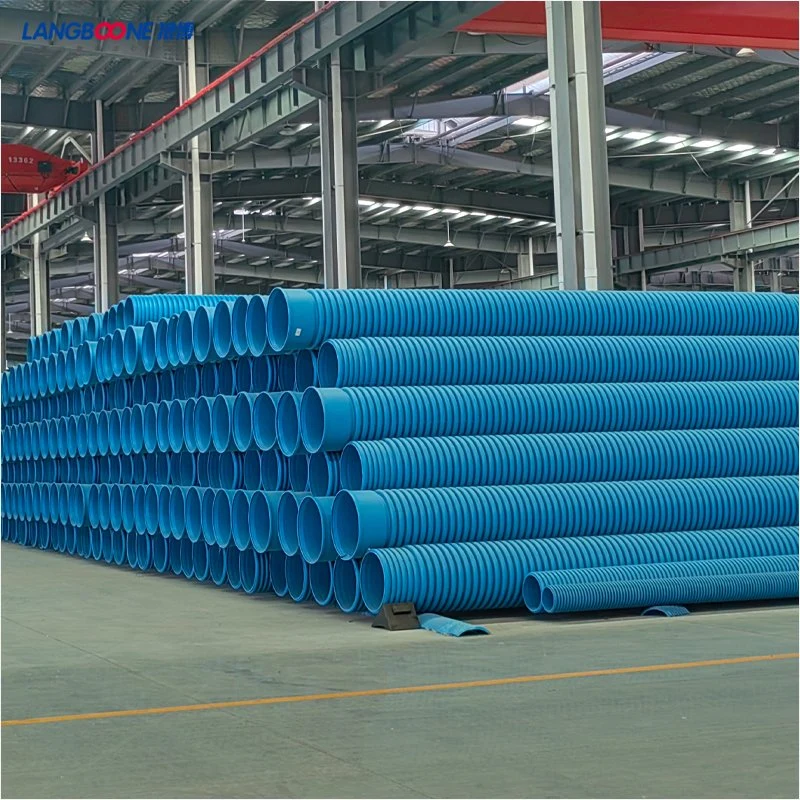 SN8 HDPE azul DWC PE tubería de drenaje tubería para Agua reciclada