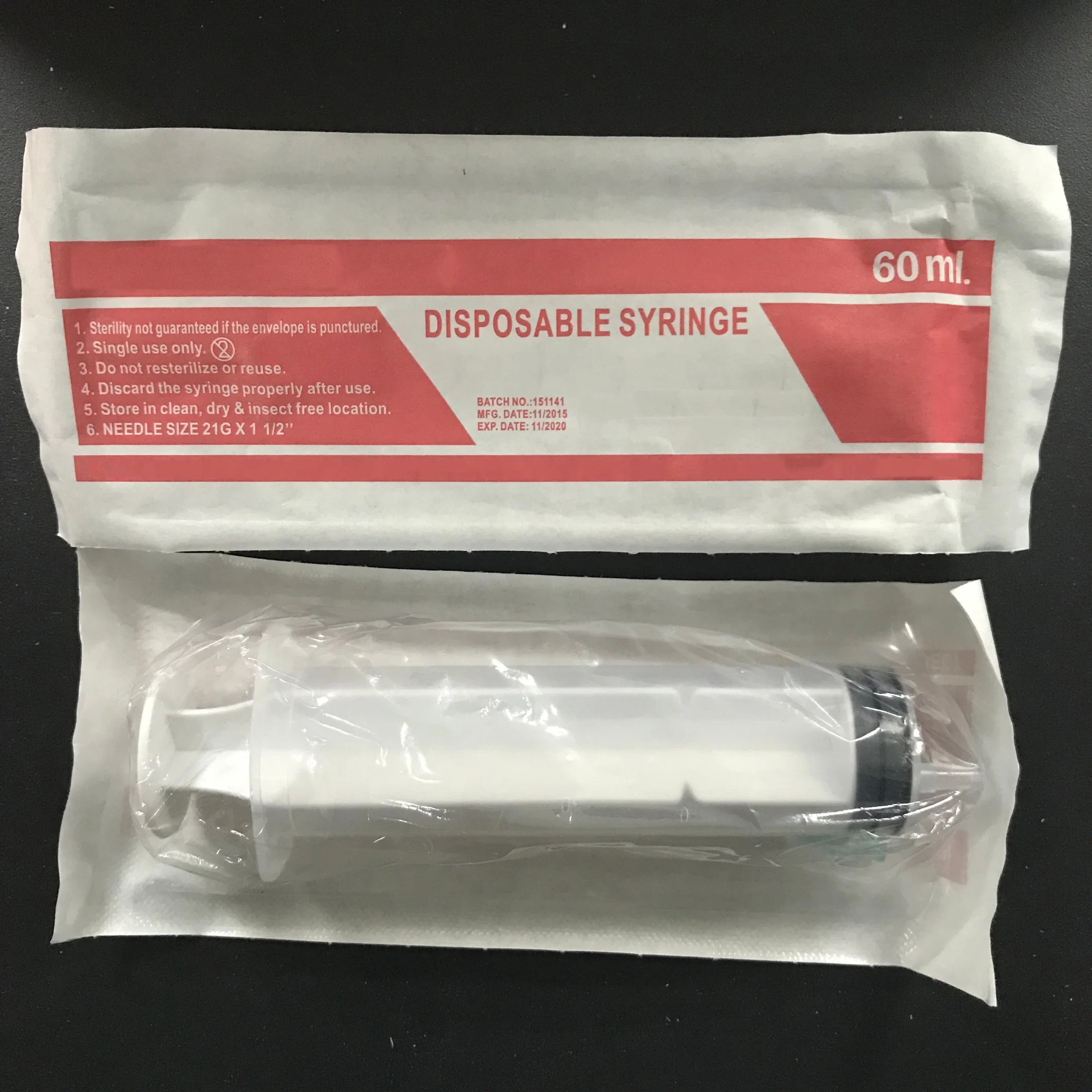 Disposable Plastic Syringe with Needle 3-Part