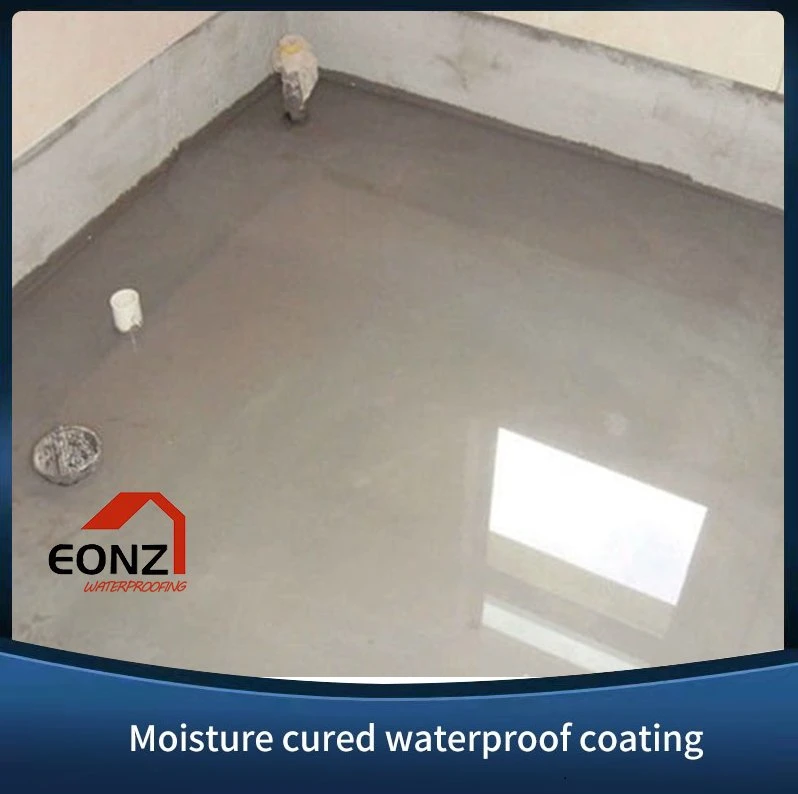 2MPa Moisture Cured Single Component Grey Color PU Waterproofing Coating