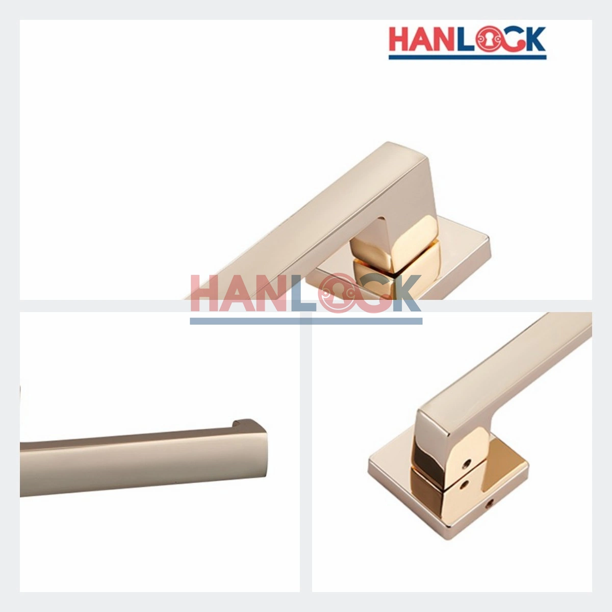 Simple Style Brass Door Handles Locks Lever for Interior Door