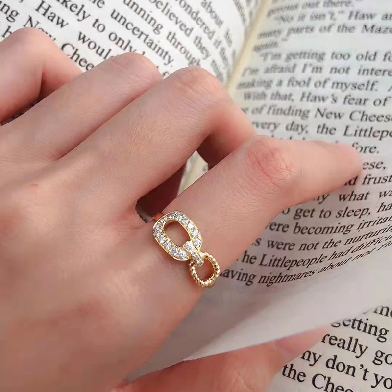 Simple Design Fashion Jewelry Lab Diamond 18K Gold Plated Jewelry 925 Silver Ring for Women