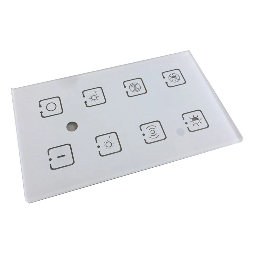 4mm Custom Design White Silk Screen Touch Switch Glass Front Outex Panel