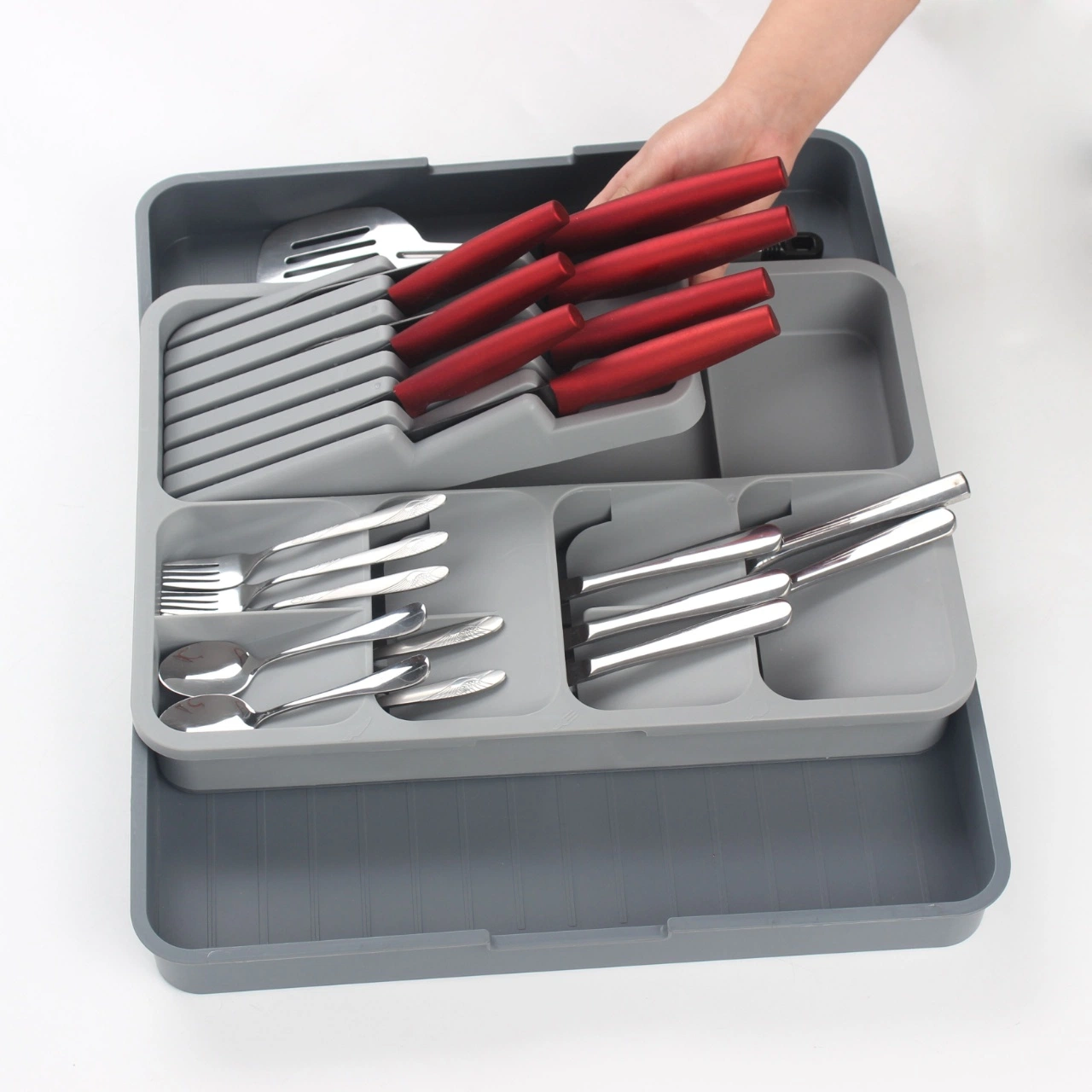 Kitchen Utensil Expandable Silverware Flatware Cutlery Knife Drawer Organizer Tray Spoon Holder