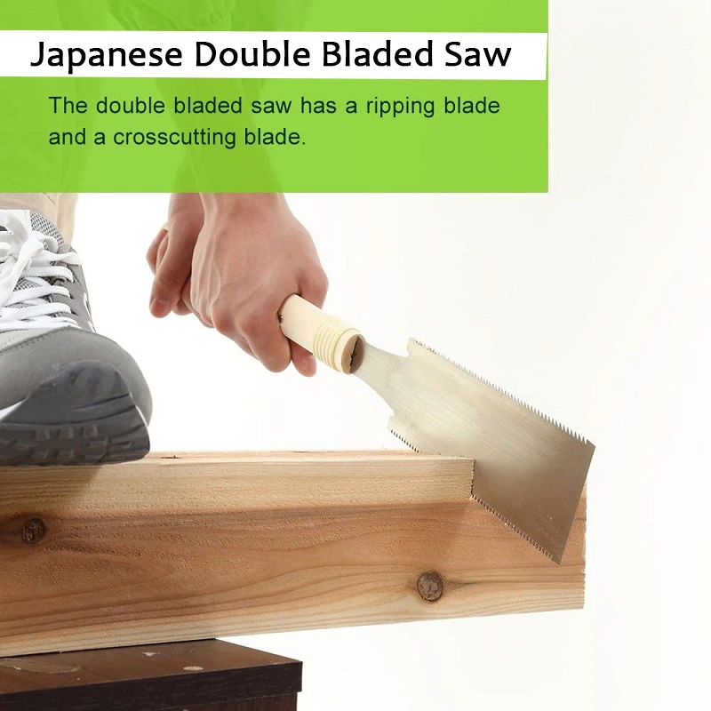 Carpintería profesional duradera cobertura de la herramienta de doble hoja de sierra de jardín de corte preciso de la carpintería para la sierra de mano de obra detalle japonés