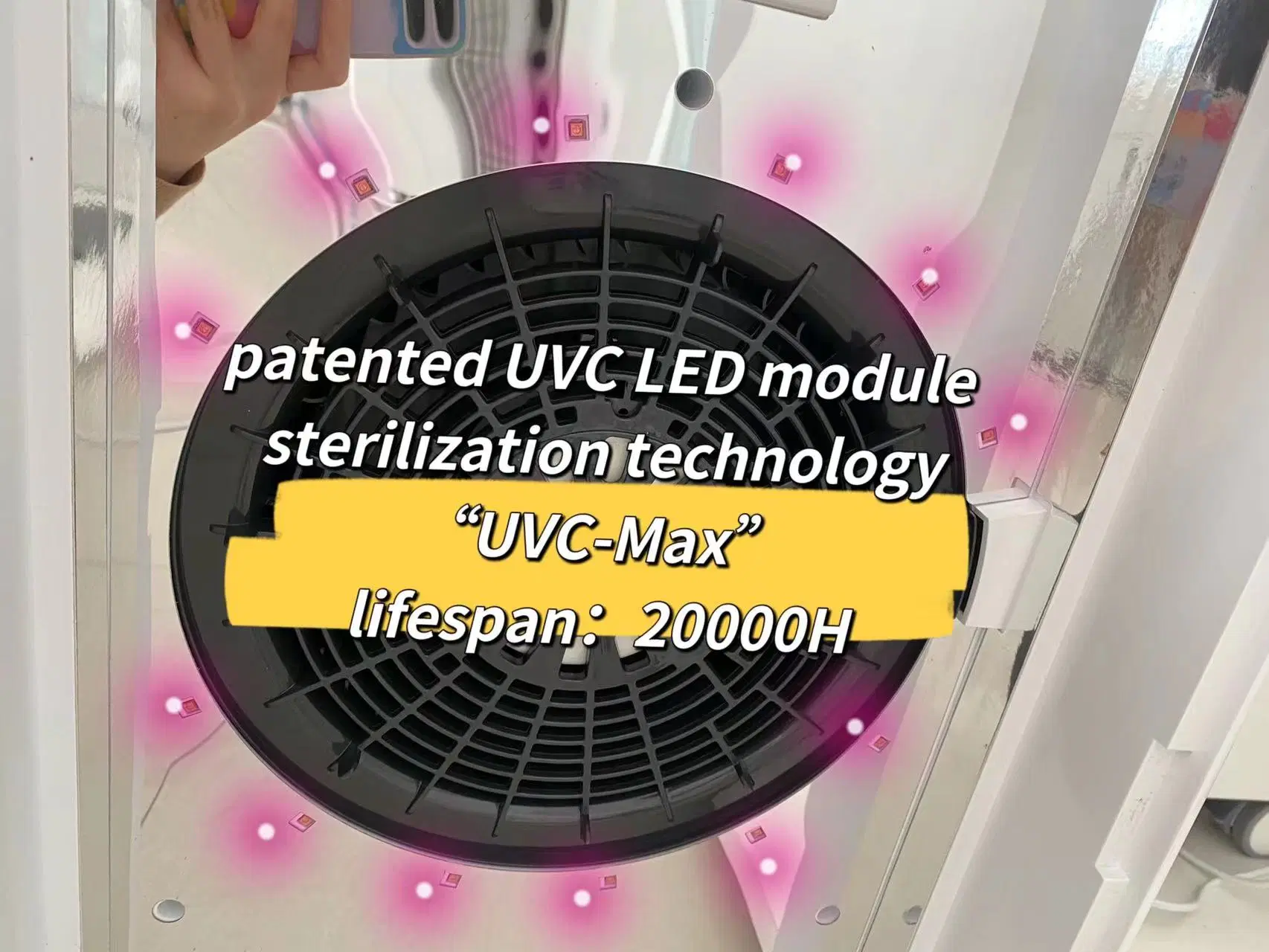 جهاز منزلي محمول تعقيم 1200 لوهن قابل للنقل بالأشعة فوق البنفسجية ج جهاز تعقيم LED يتم تعقيم موزع الهواء المرشش مع فلتر HEPA لتنقية الهواء من 6 مراحل النظام