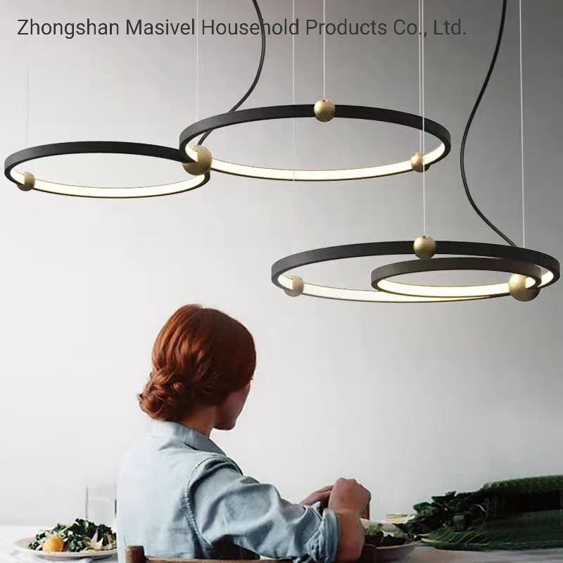 Masivel Lighting Modern Ring LED Pendant Light for Kitchen Decorative Chandelier Light