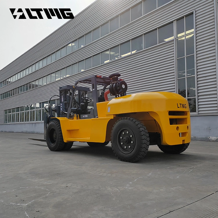 Customized 2m Container Mast Fork Positioning Diesel 10 Ton Hydraulic Forklift for Enter Container Working