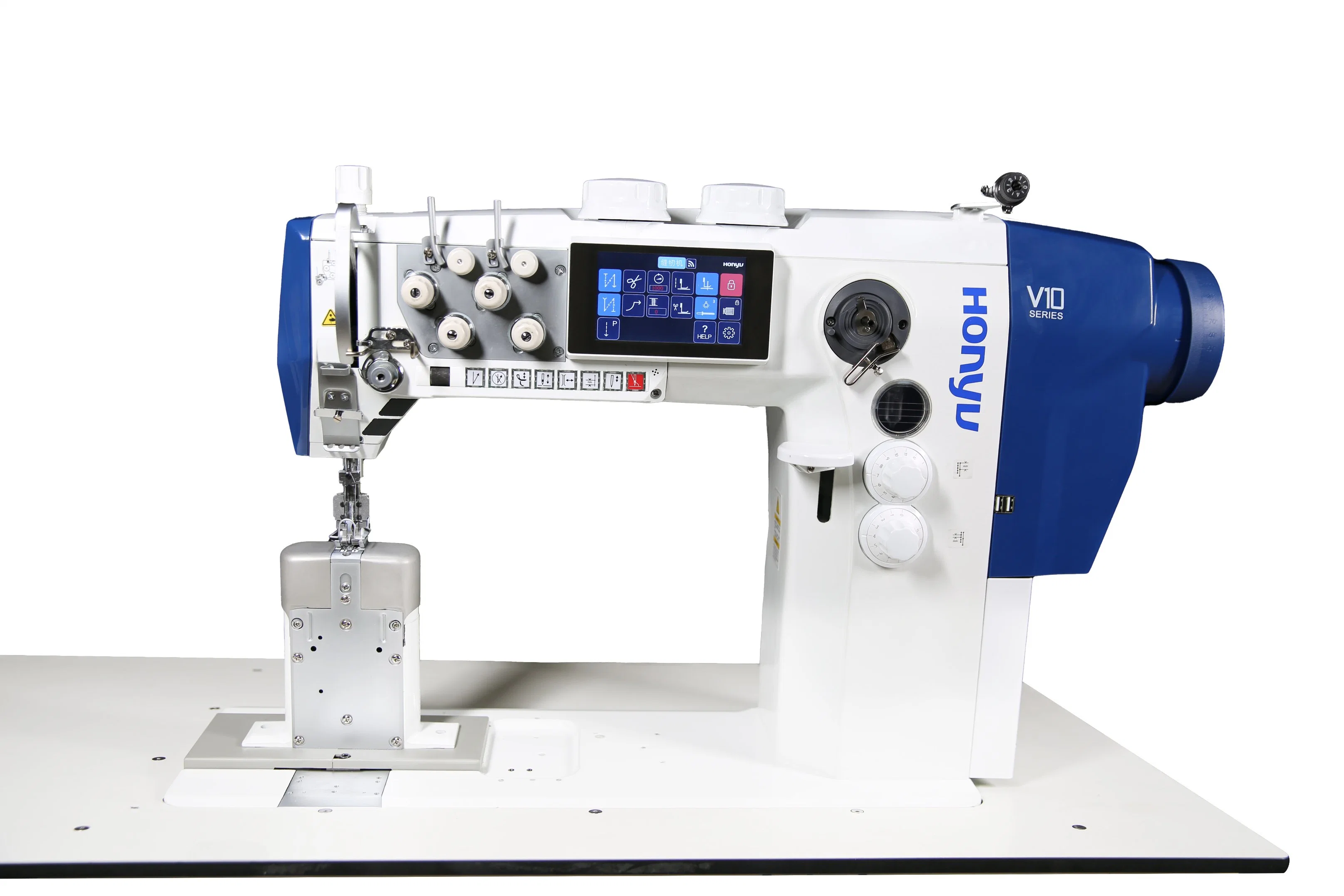 V10-295610 máquina de coser de alimentación de doble aguja de la cama de poste