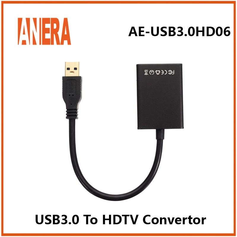 Anera Driver gratuitos de venda quente macho USB 3.0 para HDMI Conversor fêmea para cabo de vídeo do adaptador de vídeo do PC Laptop