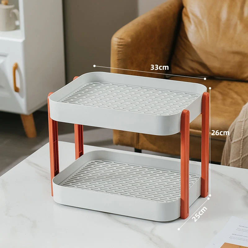 Drainage Double Tray Shelf Disassembled Cup Storage Organizer Cosmetic Kitchen Storage Holders