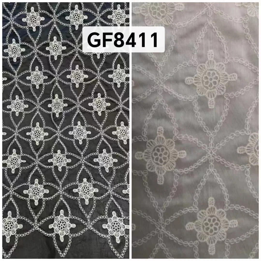 GF8411 tela de lyocell con ropa de mujer con bordado de algodón