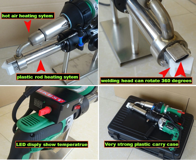 Zgf-B de la extrusora de plástico de mano, el aire caliente soldador de extrusión de plástico, Pistola de soldadura de extrusión, para PP/PE Tubo, depósito de agua, Geomembrana