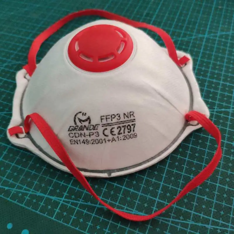 FFP3 Disposable Moulded Conical Dust Mask Face Respirator with Valve Medical Mask