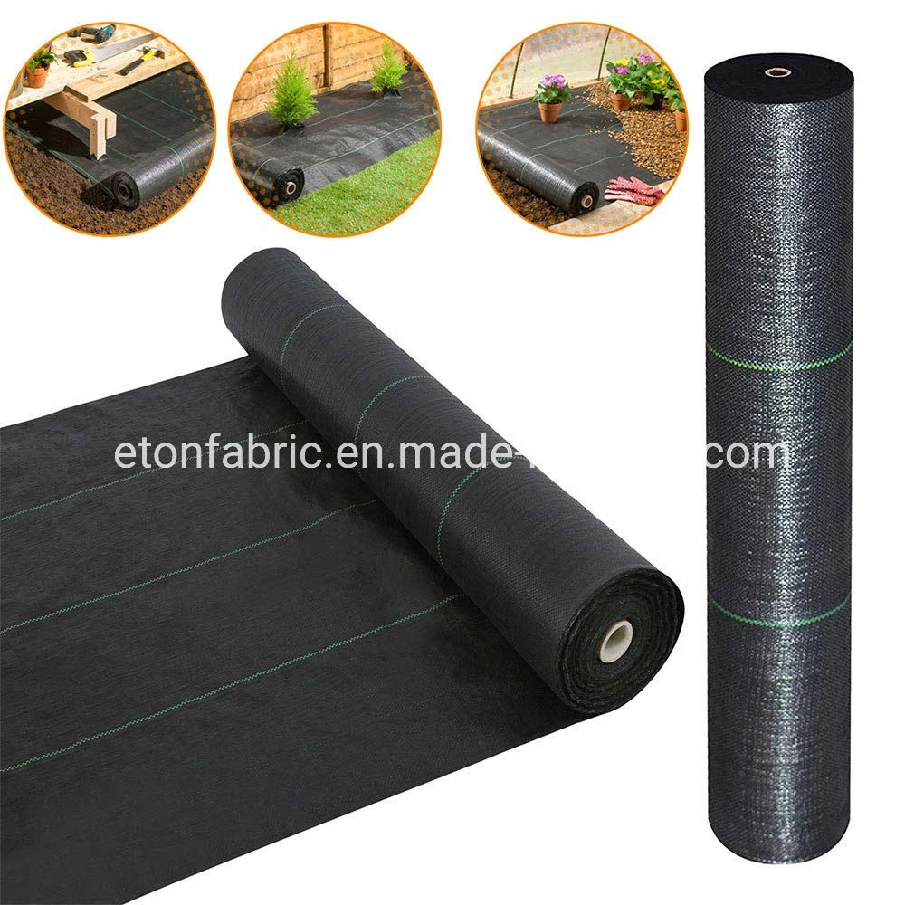 6X100m PP/PE Anti Grass Cloth Black Garden Weed Barrier Ground Cover