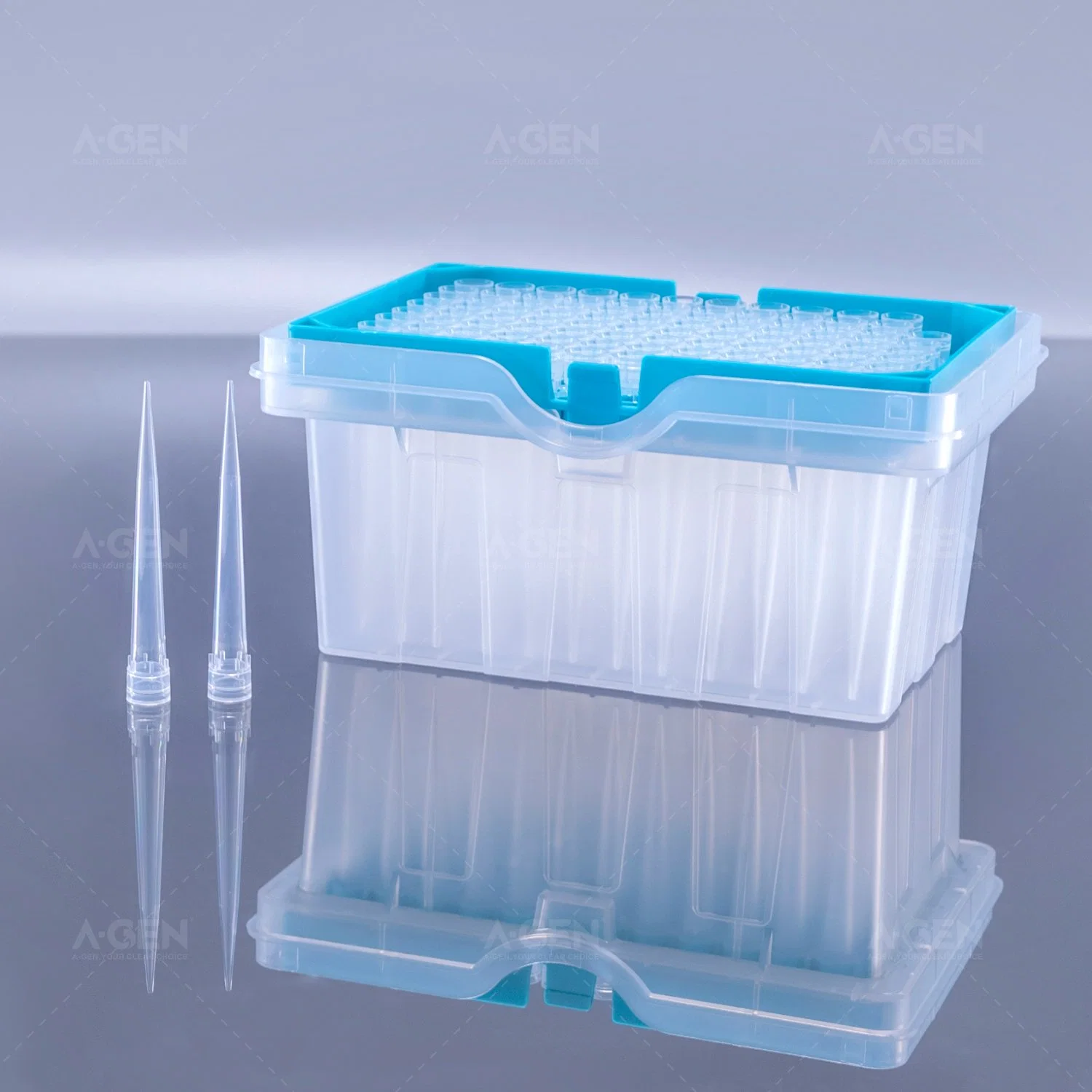 Brand H Tips 300UL Sterile Clear Low Retention PP Pipette Tip in Rack for Liquid Transfer Without Filter