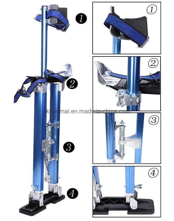 Durable Aluminum Drywall Stilts Height Adjustable 18 to 30 Inch Lifts Tool for Sheetrock Painting Plastering or Cleaning