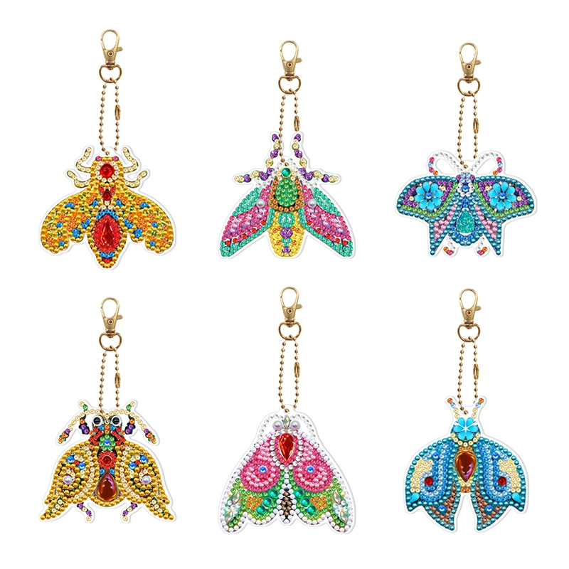 New Double Sided Colored Diamond Keychain Kit DIY Diamond Painting Embroidered Animal Bag Pendant DIY Birthday Gift