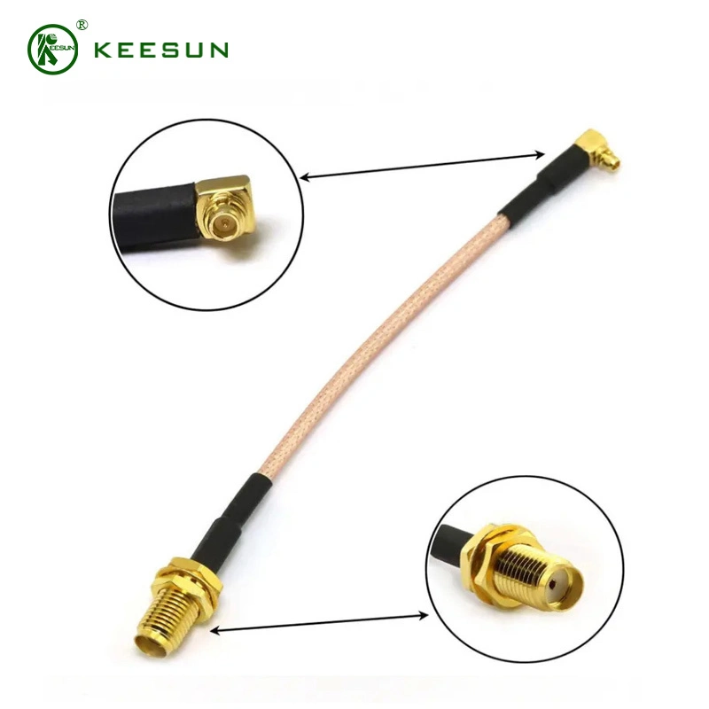 15cm/30cm RP SMA Straight Female to Right Angle MMCX Male Cable Assembly Connector /Rg316cable Plug