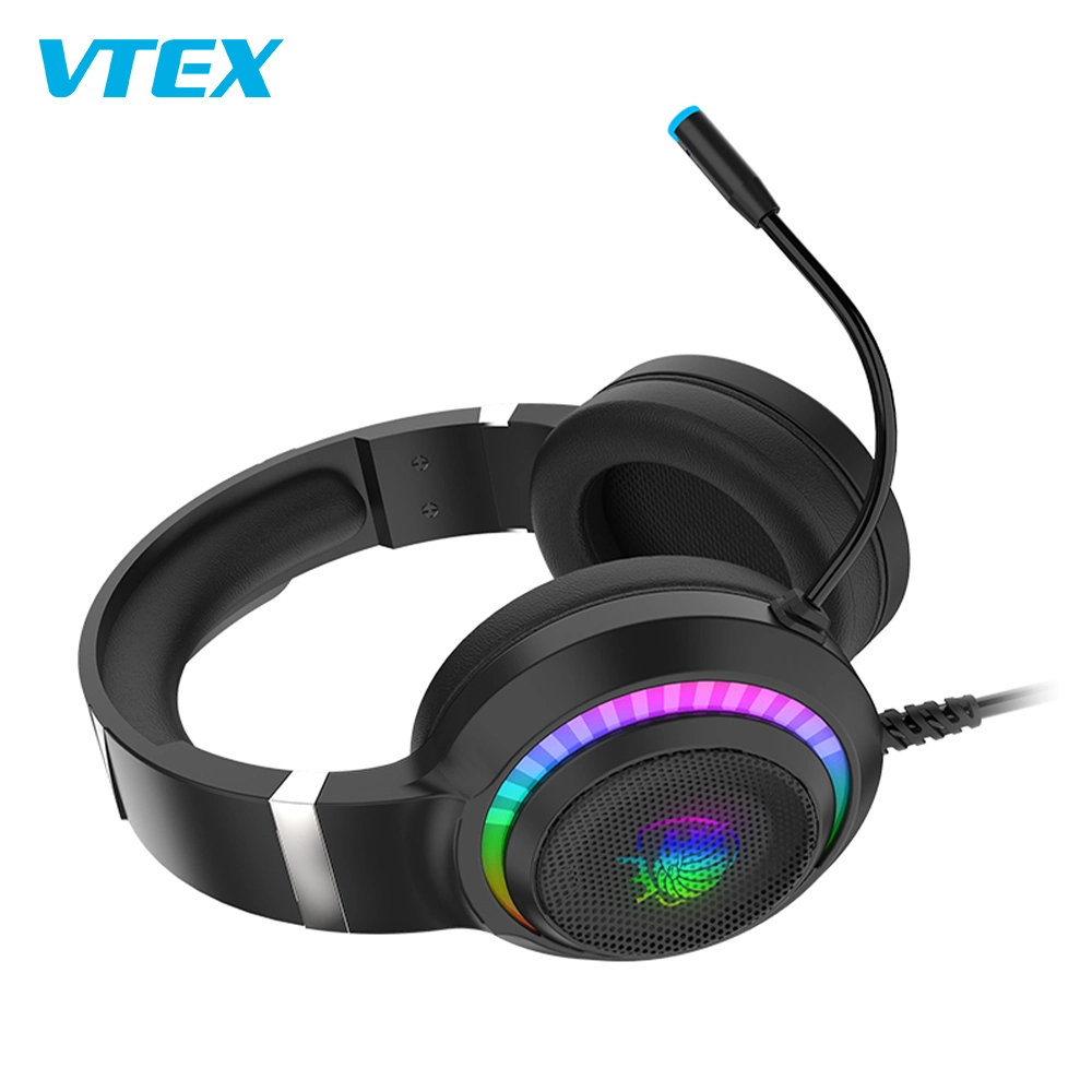 Novo computador USB Gamer auricular Cancelamento de ruído Studio RGB Lighting Auriculares para jogos