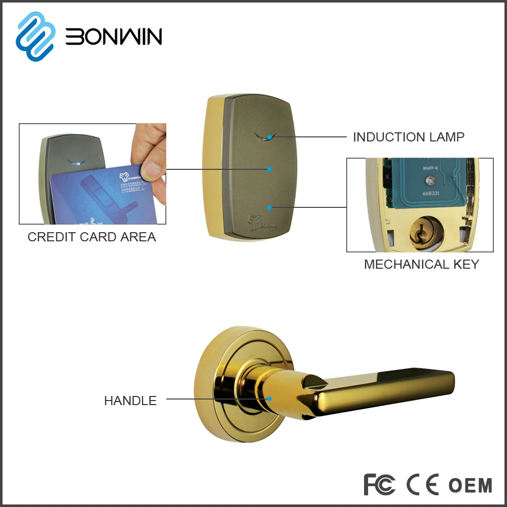 Modern Zinc Alloy Gold Electronic Hotel Safe Door Lock