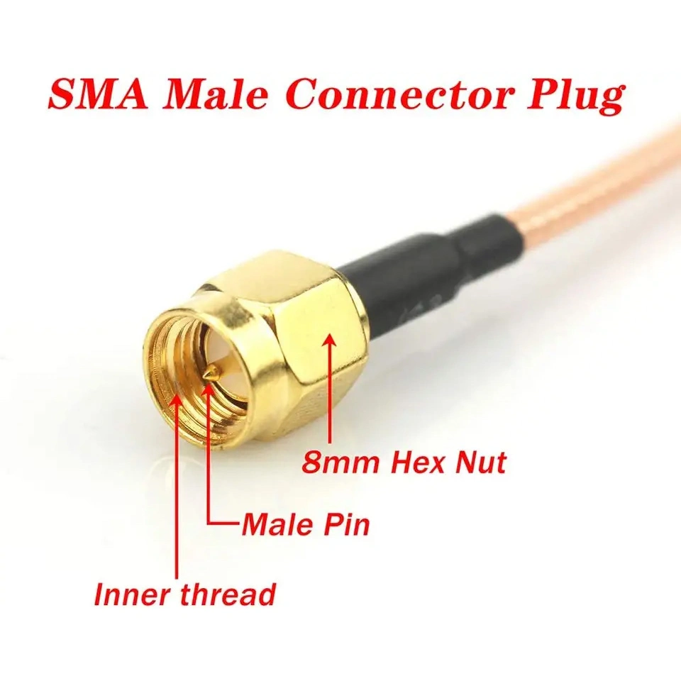 Cable coaxial RF OEM de alta calidad SMA MCX BNC TNC Conector hembra macho MCX Fakra con RF1,13 RG174 RG178 RG316 RG58 cable