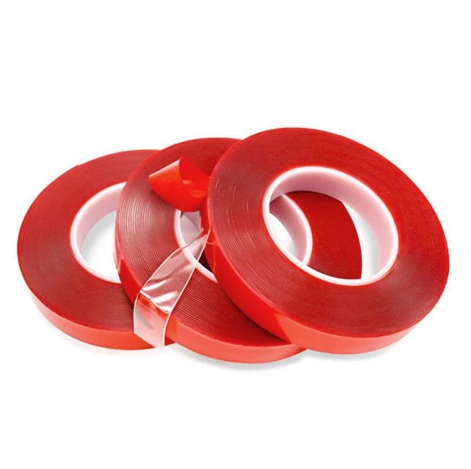 Free Sample High Temperature Adhesive Red Liner Double Side Pet Transparent Film Tape