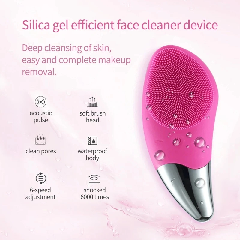 Wasserdichte Bürste Gesichtsreiniger Haut Silikon Scrubber Care Beauty Device