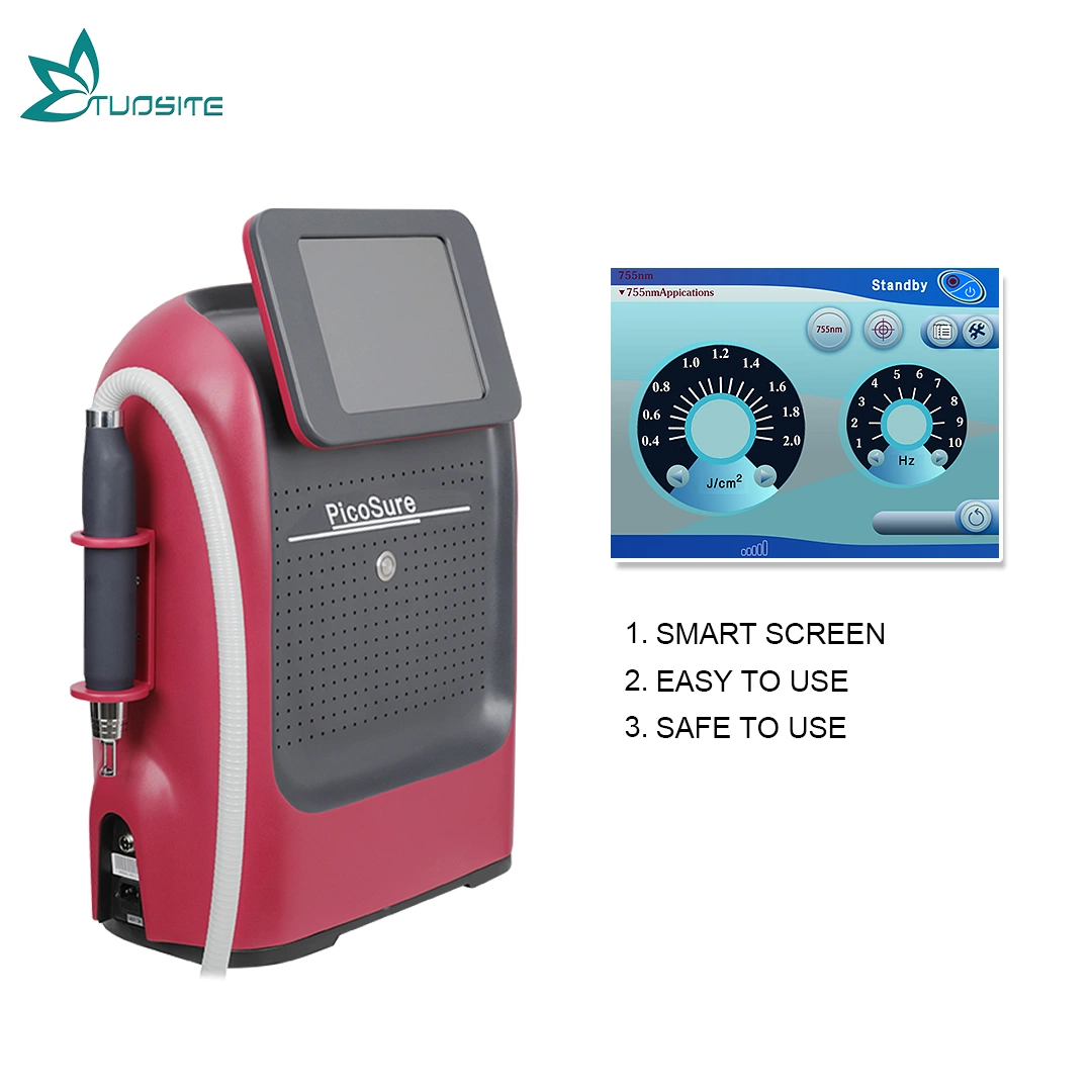 Portable Pico Second Laser Head Skin Rejuvenation Whitening Carbon Peel Pigment ND YAG Laser Tattoo Removal Machine