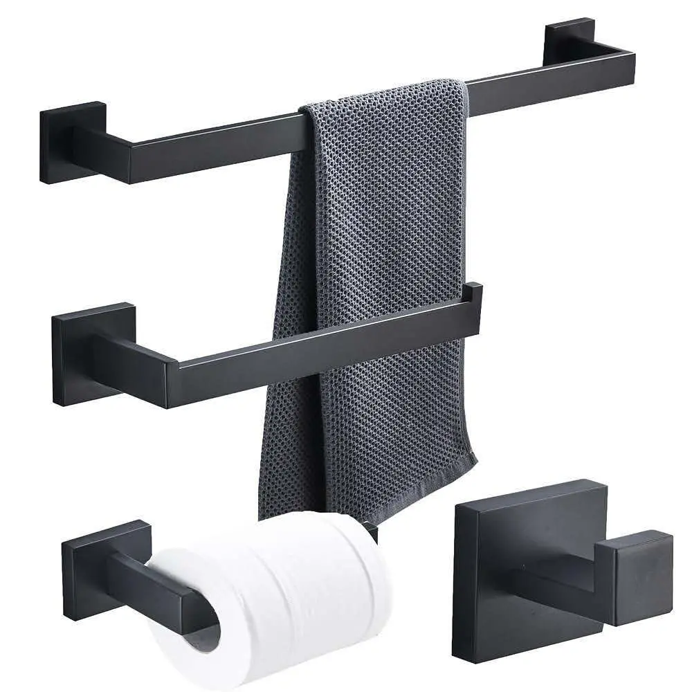 Wholesale/Supplier Stainless Steel Washroom Fittings Modern Sanitary Ware Black Bathroom Set