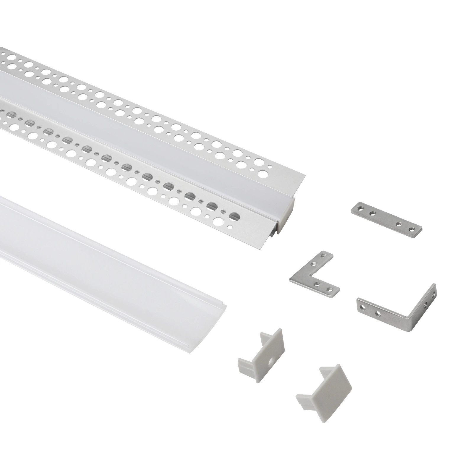 20mm LED Drywall Aluminum Profile W012, White Plates, 21mm Linear Strip Cover