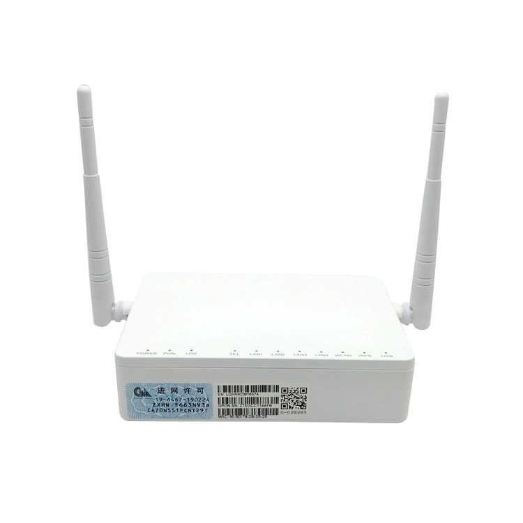 Zte Gpon F663/Epon 1ge 3FE 1tel 5dBi WiFi ONU Ont BTA FTTH Réseau sans fil du routeur