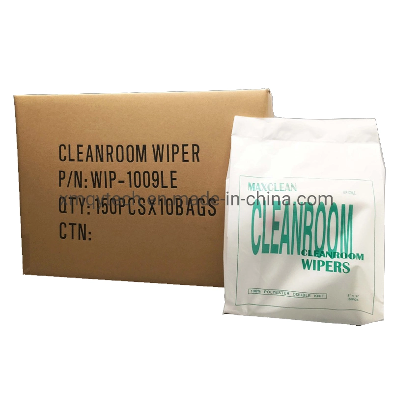 6 X 6 Inch 110GSM 1009le Laser Sealed Cleanroom Wiper 100% Polyester for Cleaning Oil Dust Grease