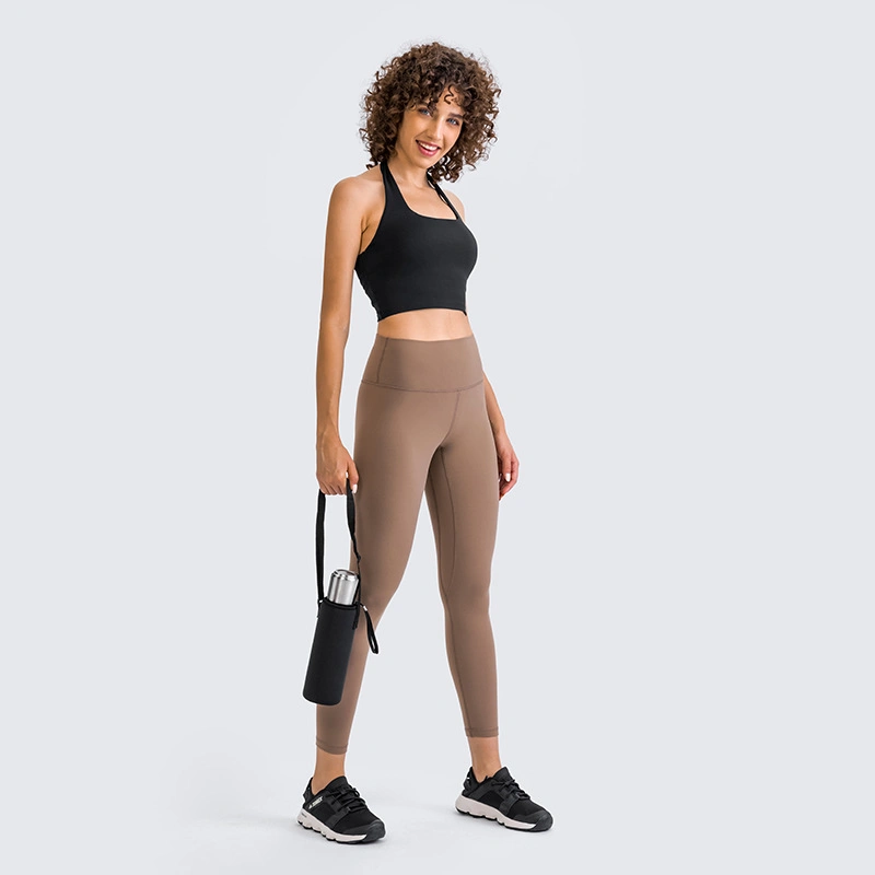 Xsunwing Naked Feeling Activewear Soutien-gorge de sport à bretelles dos nu avec dos ouvert, soutien-gorge rembourré pour l'entraînement, haut de culture pour la course à pied sous-vêtements.