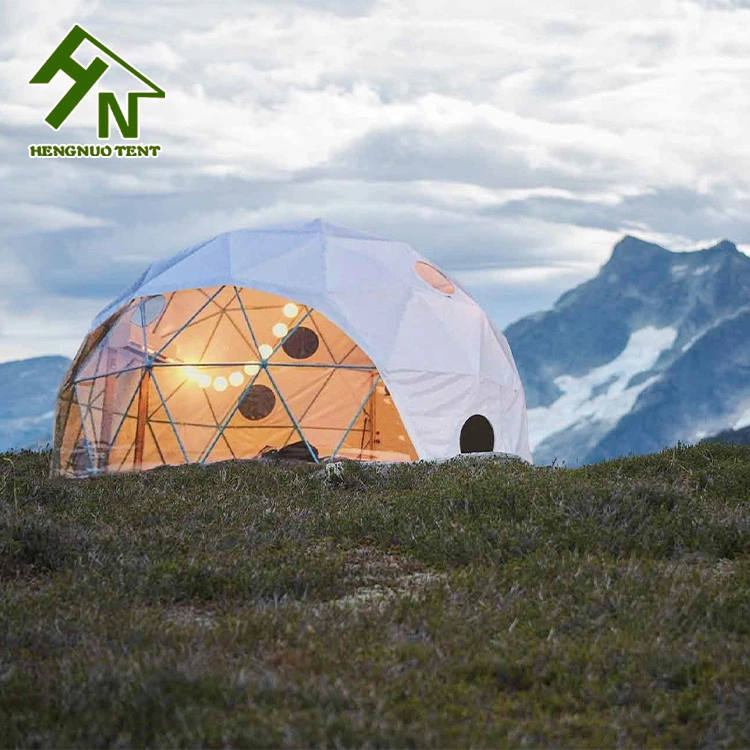 Popular European Style Outdoor Camping Hiking Prefab Tiny Tent House Hills Riverside Glamping Dome Tenda with All Decorations