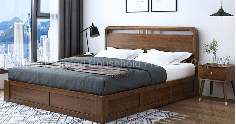 Nordic Light Luxury Wood Bed High Pressure Box Storage Bed M-X4028