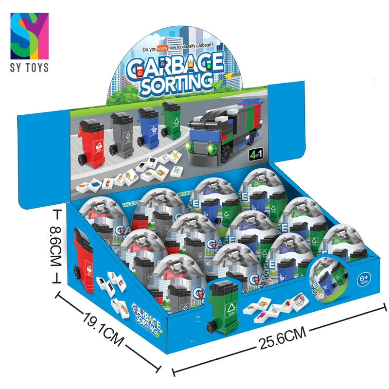 Sy DIY 4 en 1 Carbace Ordenar coche divertido huevo pequeña partícula Bloques de construcción a principios de la educación juguetes intelectual