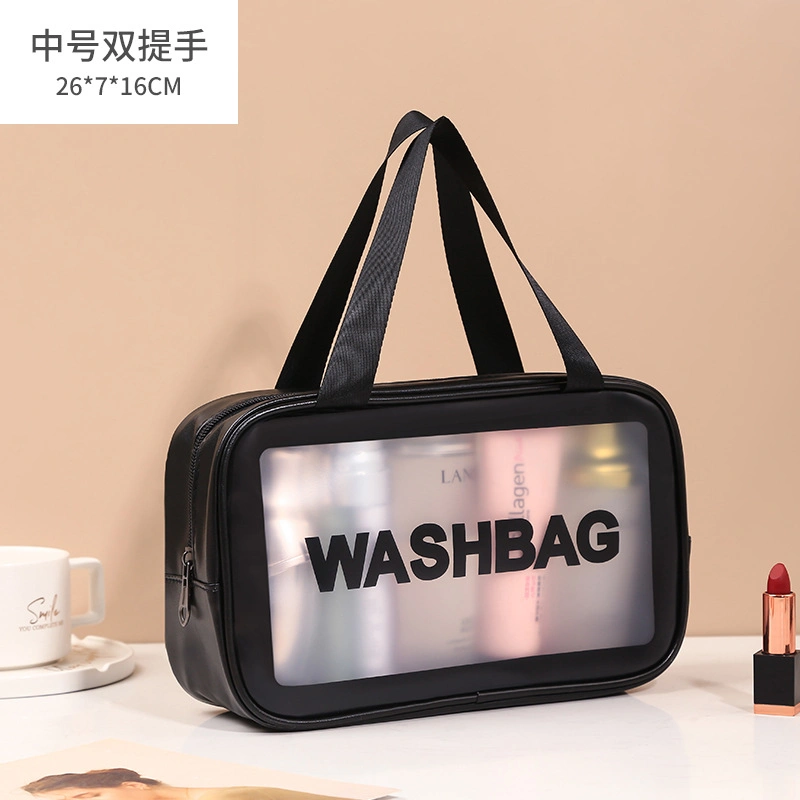 Custom Travel Portable Clear Transparent PVC PU Waterproof Wash Cosmetic Toiletry Makeup Bag