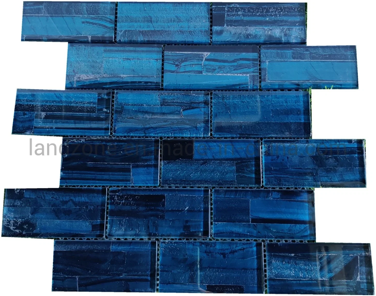 Blue Luxury Brick Pattern Wall Crystal Decoration Mosaic